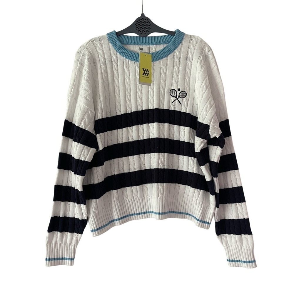 All in Motion Cable Knit Preppy Tennis Sweater XXL NWT